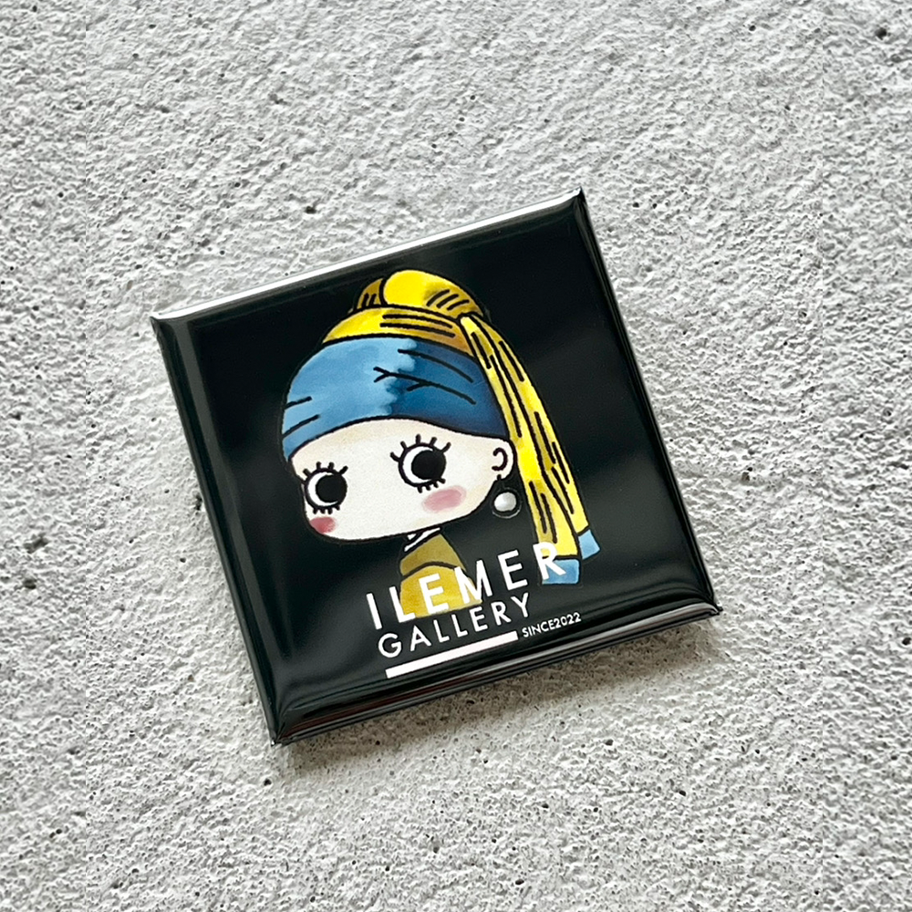 ☆GALLERY限定！イーマリー・真珠の耳飾りの少女｜缶バッジ – ILEMER