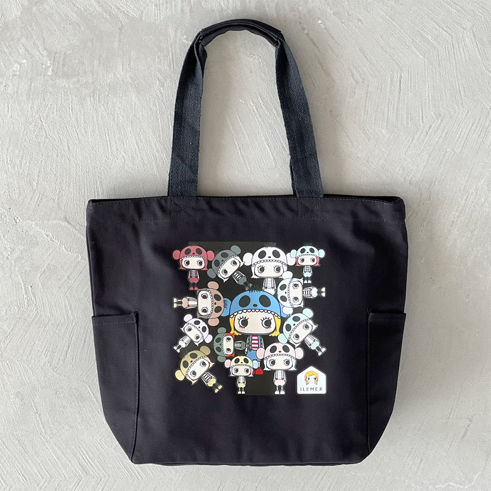イルメール　トートバック トートバッグ｜ハッピーチャーム・着ぐるみ（ブラック