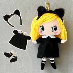 着せ替えデラックス
ねこ耳付き！ブラックワンピ+レースアップ