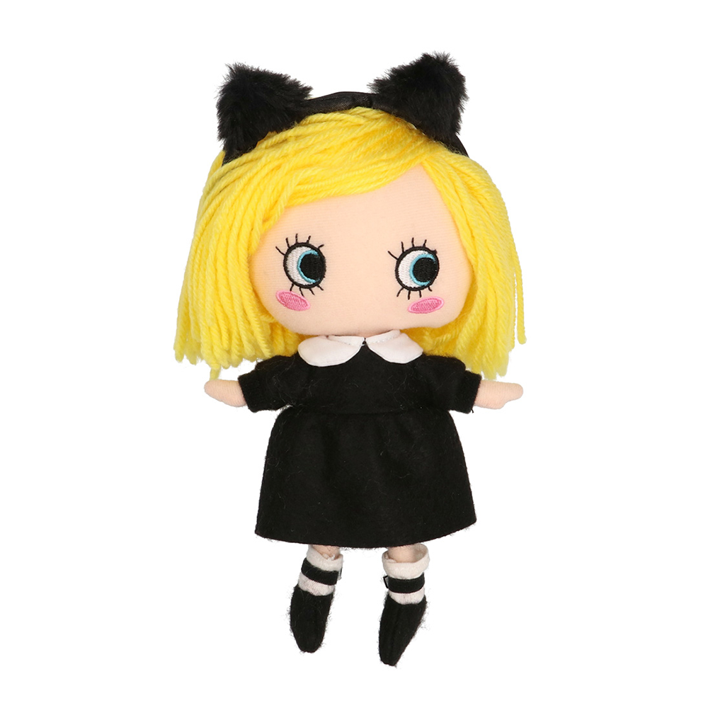 着せ替えデラックスセット(ねこ耳付き！ブラックワンピ+レースアップ)